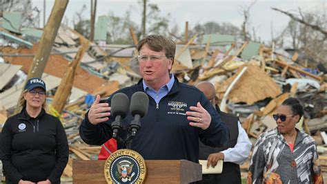Tornadoes clobber Mississippi. Hours later, its governor attends Republican fundraiser in Alabama
